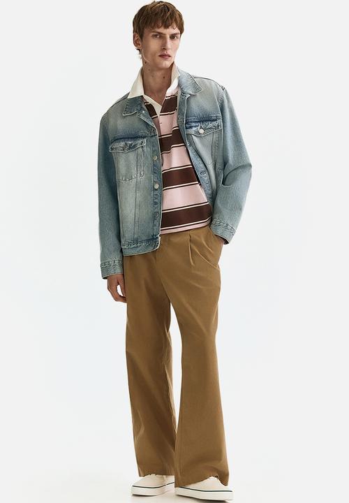H&M - Loose fit rugby shirt - light pink/striped