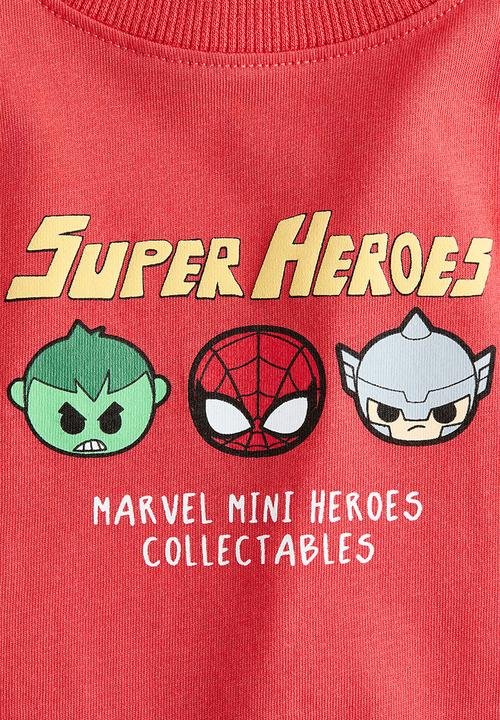 H&M - Loose-fit printed t-shirt - red/marvel comics