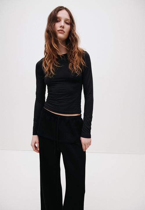 H&M - Long-sleeved jersey top - black