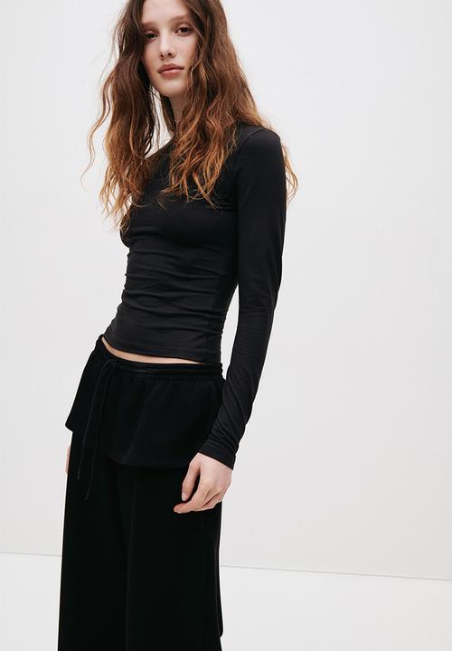 H&M - Long-sleeved jersey top - black