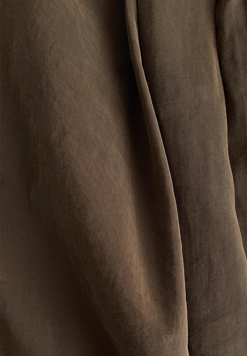 H&M - Balloon-leg modal trousers - dark khaki green