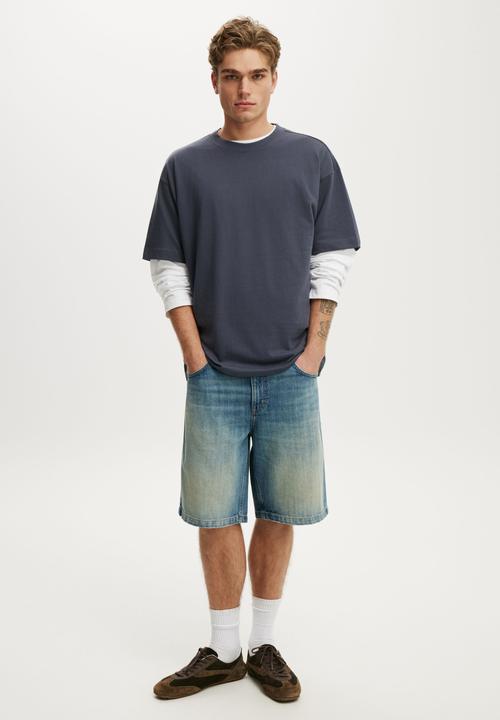 Cotton On - Box Fit T-shirt - Denim Blue
