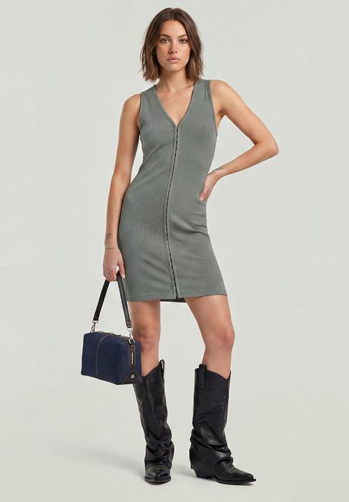 G-STAR - Hook & eye slim rib r t dress wmn - orphus