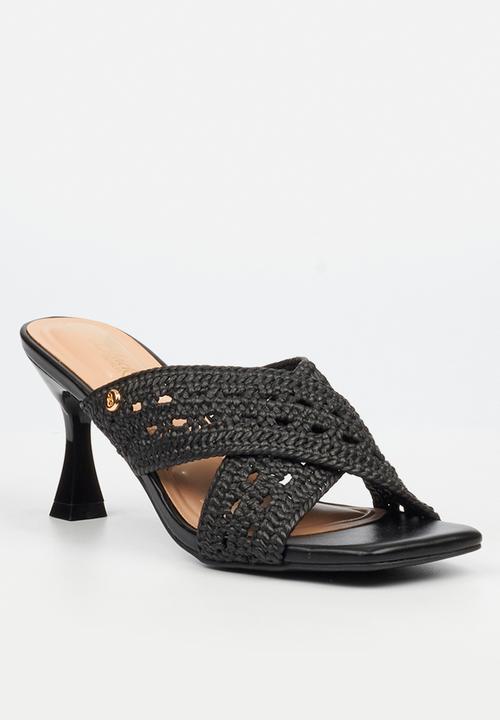 Miss Black - Kelsey 3 macrame heel - black