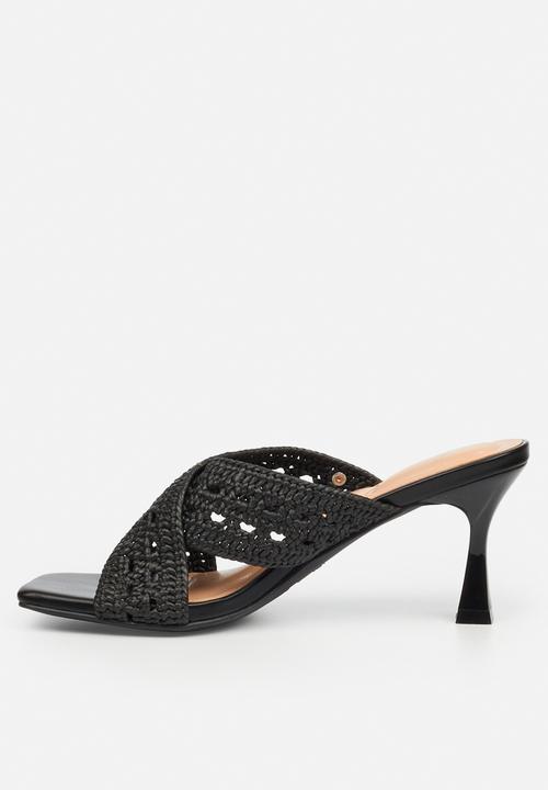 Miss Black - Kelsey 3 macrame heel - black