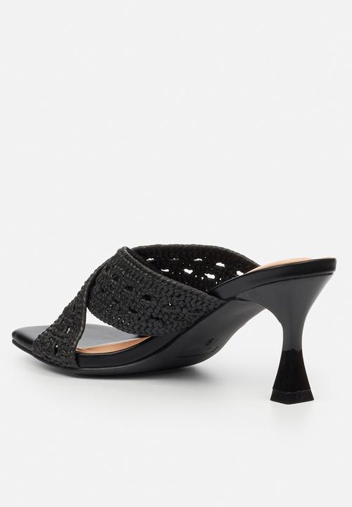 Miss Black - Kelsey 3 macrame heel - black