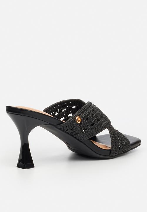 Miss Black - Kelsey 3 macrame heel - black