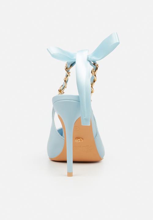 Miss Black - Lola 29 gold chain slingback heel - blue
