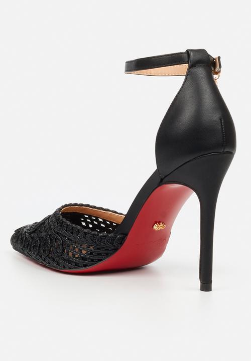 Miss Black - Lola 79 ankle-strap macrame heel - black