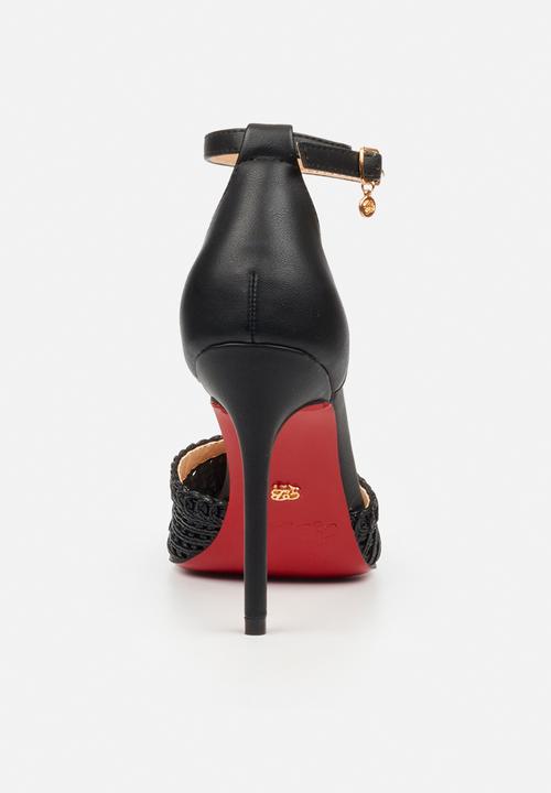 Miss Black - Lola 79 ankle-strap macrame heel - black