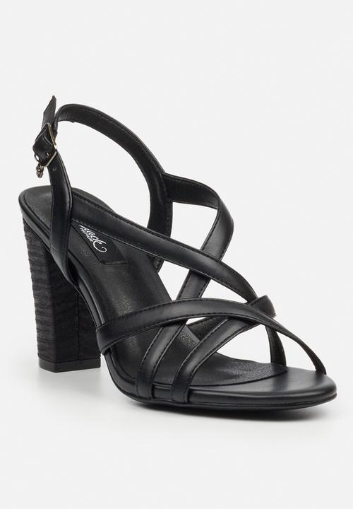 Miss Black - Millicent 2 strappy block heel - black