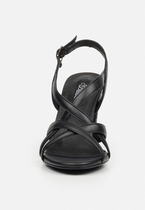 Miss Black - Millicent 2 strappy block heel - black