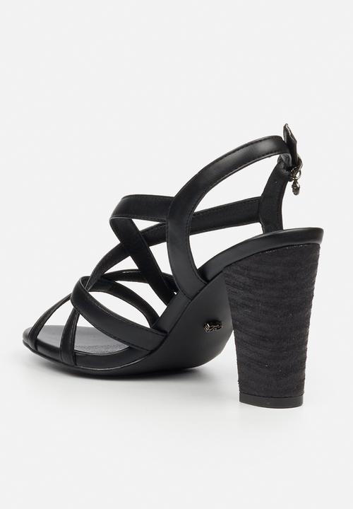 Miss Black - Millicent 2 strappy block heel - black