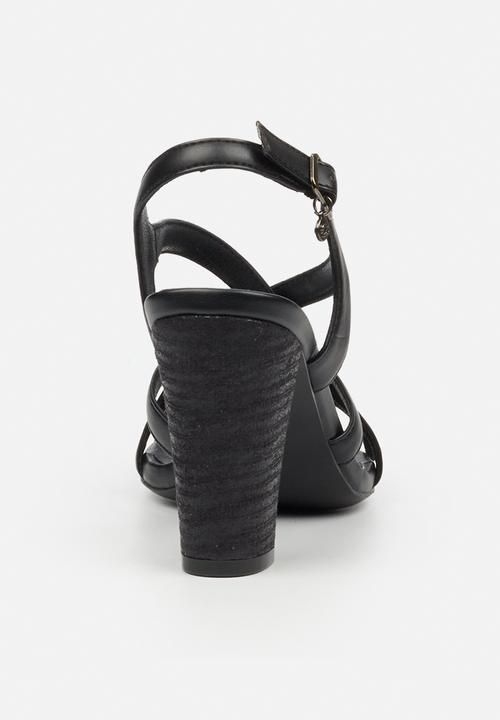 Miss Black - Millicent 2 strappy block heel - black