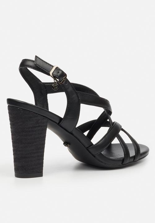 Miss Black - Millicent 2 strappy block heel - black