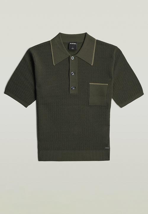 G-STAR - Structure polo knit short sleeve wmn - asfalt