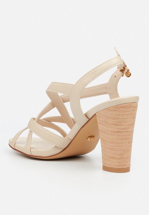 Miss Black - Millicent 2 strappy block heel - natural