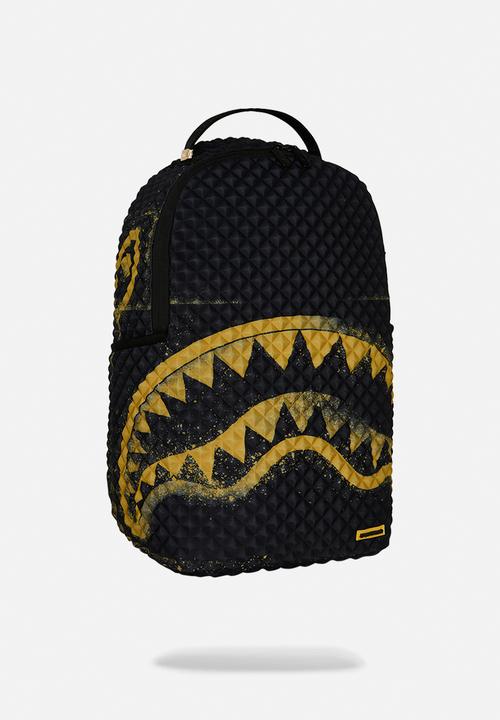 Sprayground - Pyramid Stencil Shark Backpack - Black/Yellow