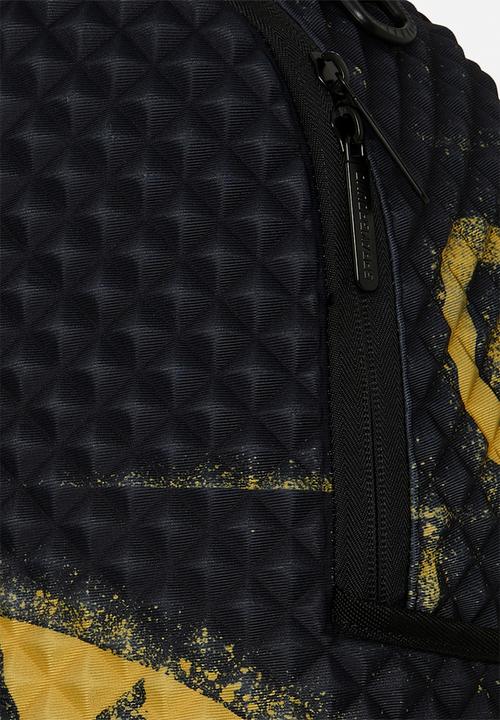 Sprayground - Pyramid Stencil Shark Backpack - Black/Yellow