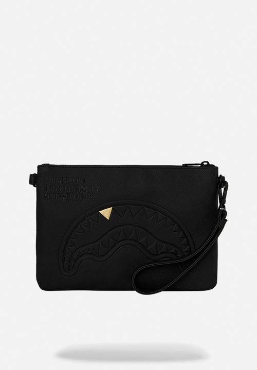Sprayground - Blacked Out Embossed Gold Tooth Crossover Clutch - Black