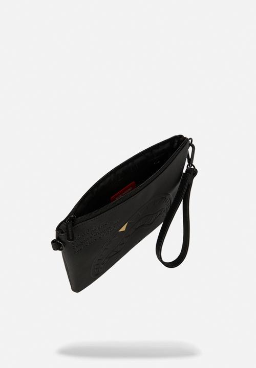Sprayground - Blacked Out Embossed Gold Tooth Crossover Clutch - Black