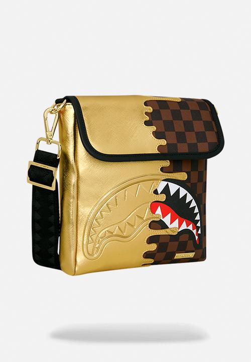Sprayground - Sharks In Paris Gold Drip Messenger Sling - Brown Multi