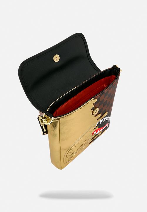 Sprayground - Sharks In Paris Gold Drip Messenger Sling - Brown Multi