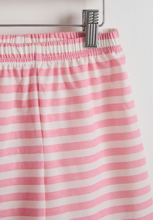Pop Candy - Unicorn tee & shorts - pink stripe