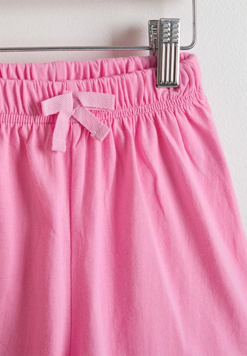 Pop Candy - Unicorn graphic tee and plain shorts - cream/pink