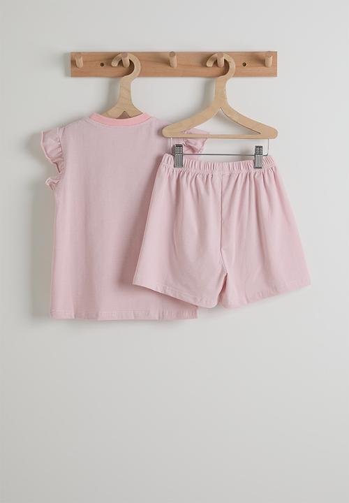 Pop Candy - Unicorn graphic tee & shorts - dusty pink