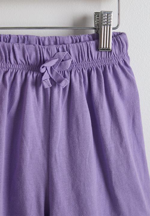 Pop Candy - Unicorn graphic tee and plain shorts - lilac/purple