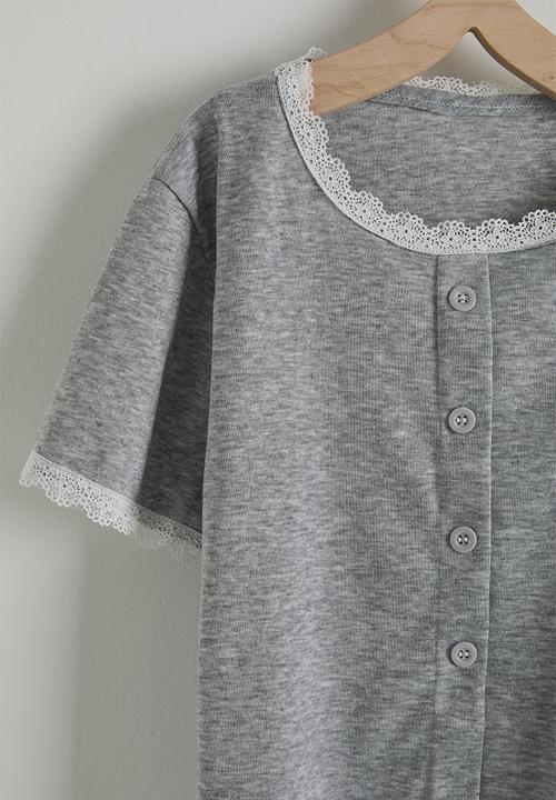 Pop Candy - Tee and maxi skirt - grey/white