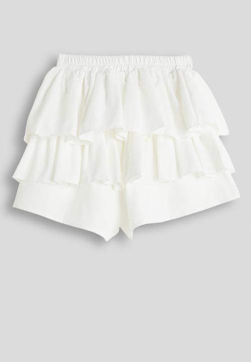Pop Candy - Tiered mini skirt - white