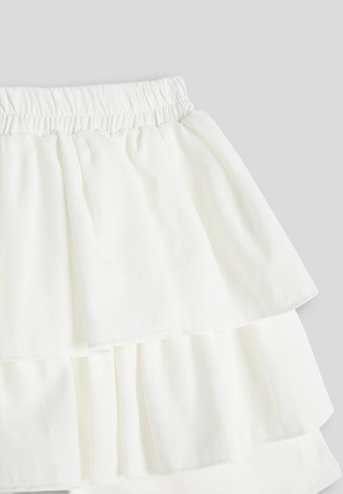 Pop Candy - Tiered mini skirt - white
