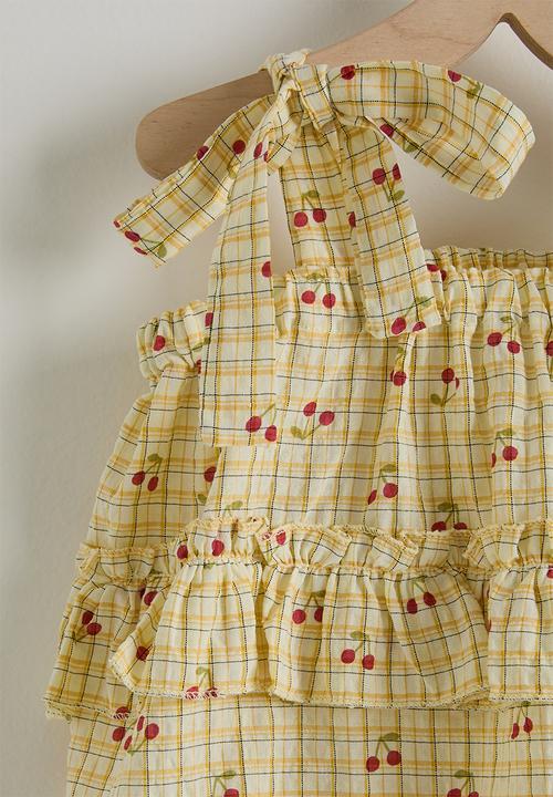 Pop Candy - Tiered top and pants - yellow & white