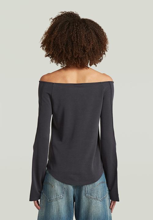 G-STAR - Flowy open neck t l\s wmn - dk legion blue