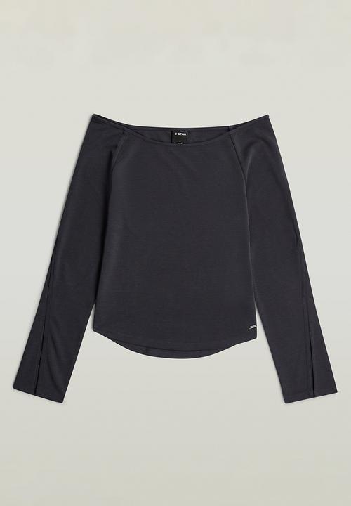 G-STAR - Flowy open neck t l\s wmn - dk legion blue