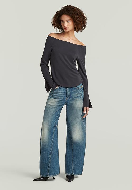 G-STAR - Flowy open neck t l\s wmn - dk legion blue