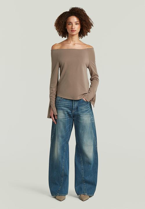 G-STAR - Flowy open neck t l\s wmn - fossil
