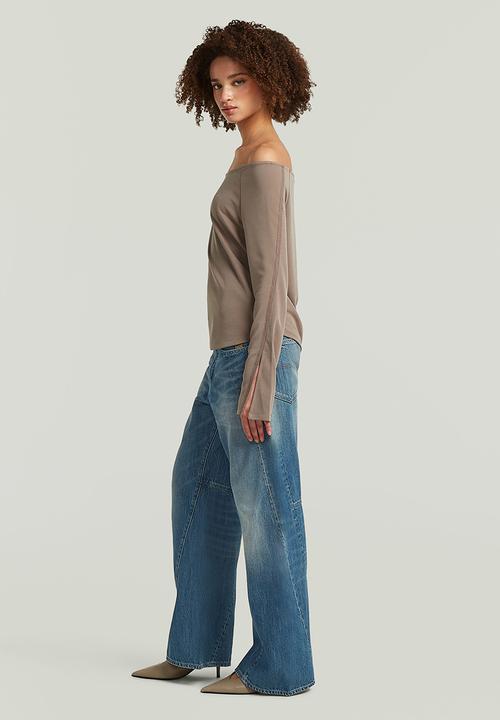 G-STAR - Flowy open neck t l\s wmn - fossil