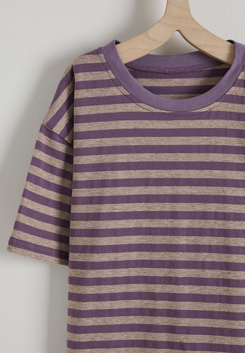 Pop Candy - Tee & shorts - lilac stripes