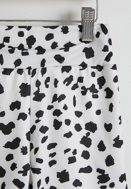 Pop Candy - Tank & cycling shorts - white & leopard print