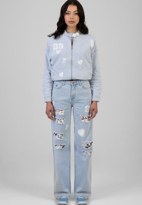 SISSY BOY - Kiera Denim Bomber Jacket - Light Vintage
