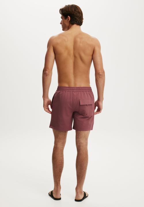 Cotton On - Stretch Swim Short - Maroon Panel Print