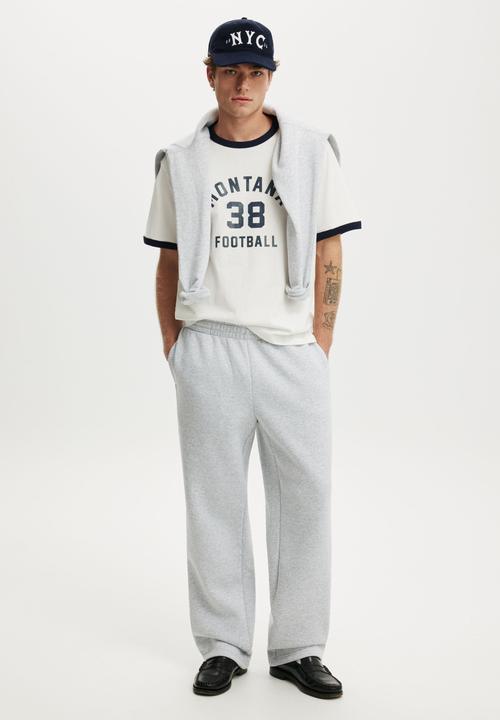 Cotton On - Baggy Track Pant - Grey Marle