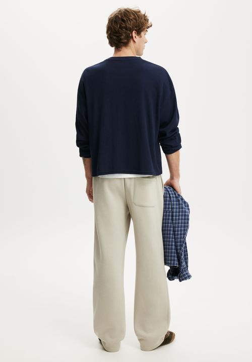 Cotton On - Baggy Track Pant - Stone