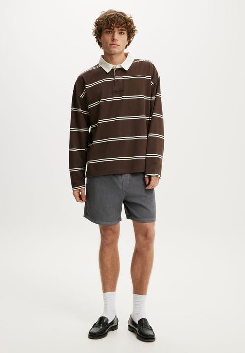 Cotton On - Easy Short - Washed Charcoal Cord