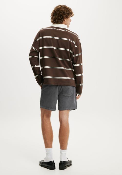 Cotton On - Easy Short - Washed Charcoal Cord