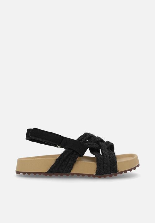 Pop Candy - Woven rope sandals - black