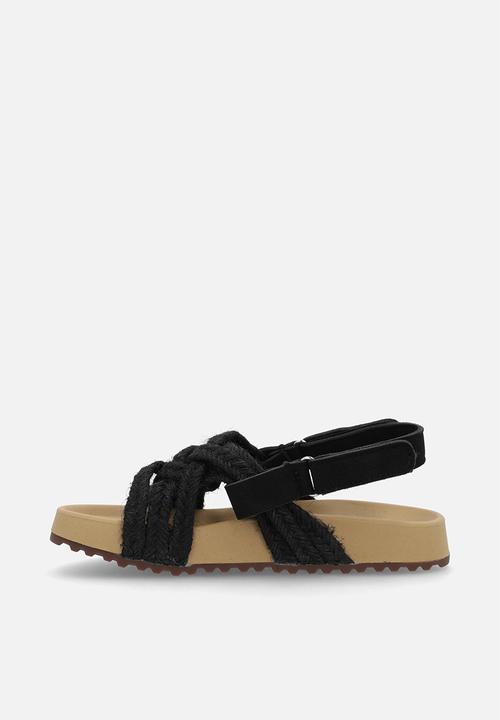 Pop Candy - Woven rope sandals - black
